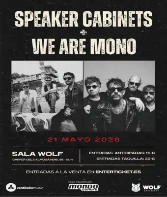 Speaker Cabinets y We Are Mono anuncian un concierto conjunto en Barcelona